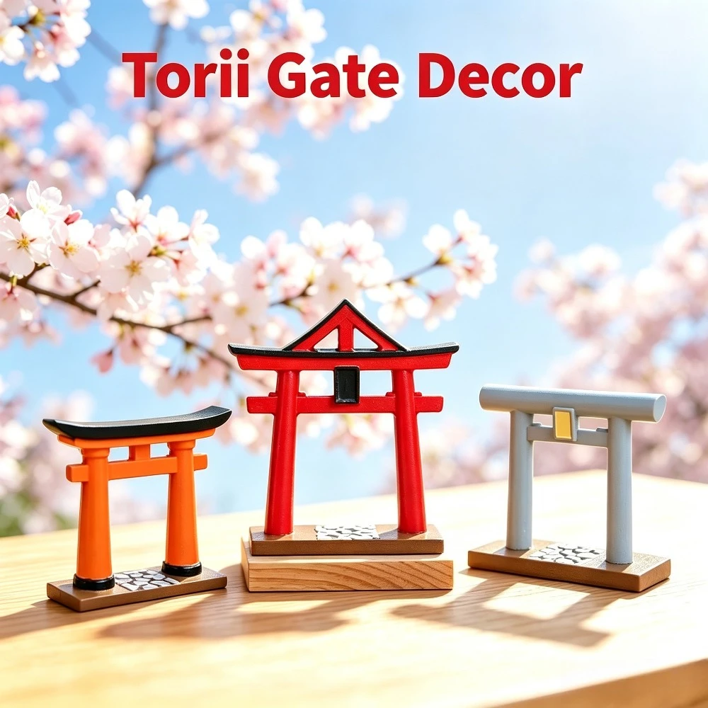 Multi Sizes Japanese Torii Gate Aquarium Decor Miniature Ornament Shinto Shrine Landscape Simulation Garden Micro Decoration