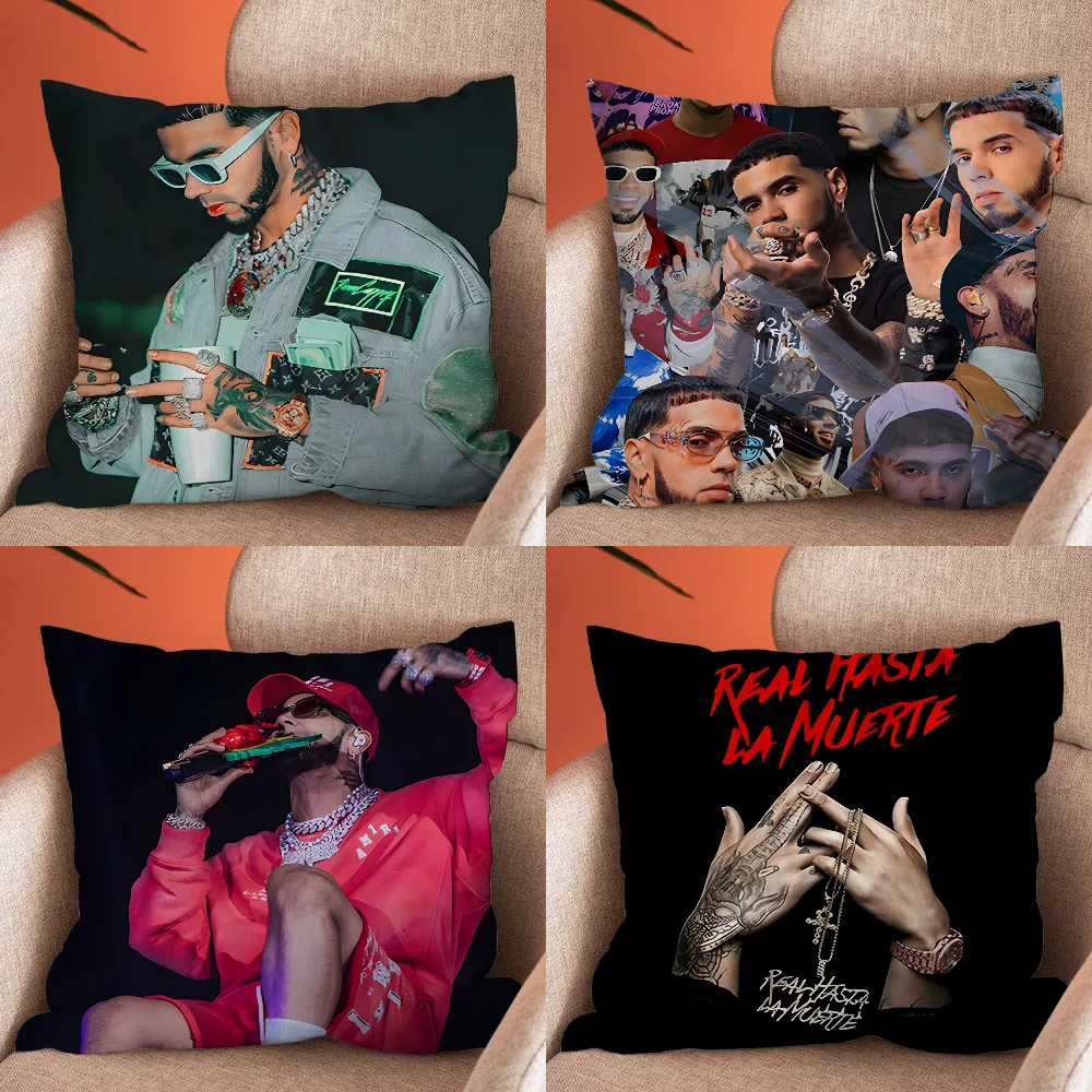 

A-Anuel AA Rapper Pillow Case Soft Cushion Cases for Farmhouse Sofa Decor Home Decorations and Protector Pillow Case