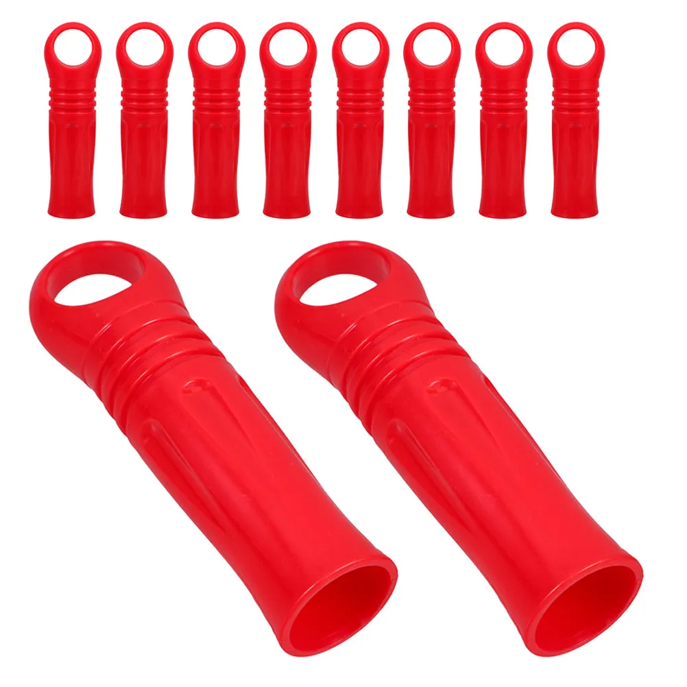 10Pcs 25Mm Diameter Red Plastic Mop Handle End Sleeve Replacement for Mop Stick Broom Tube Reaching Pole Tail Hanger Grip