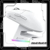 ATTACK SHARK X6 Mouse,PAW3395 Bluetooth Tri-Mode Connection RGB Touch Magnetic Charging Base Macro Christmas Custom present