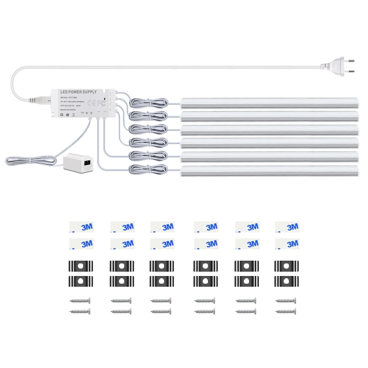 1-6Pcs Motion Sensor LED Lights Hand Sweep Under Cabinet Kitchen Light Aluminum Bar Lamp Wardrobe Shelf Closet Bathroom Decor