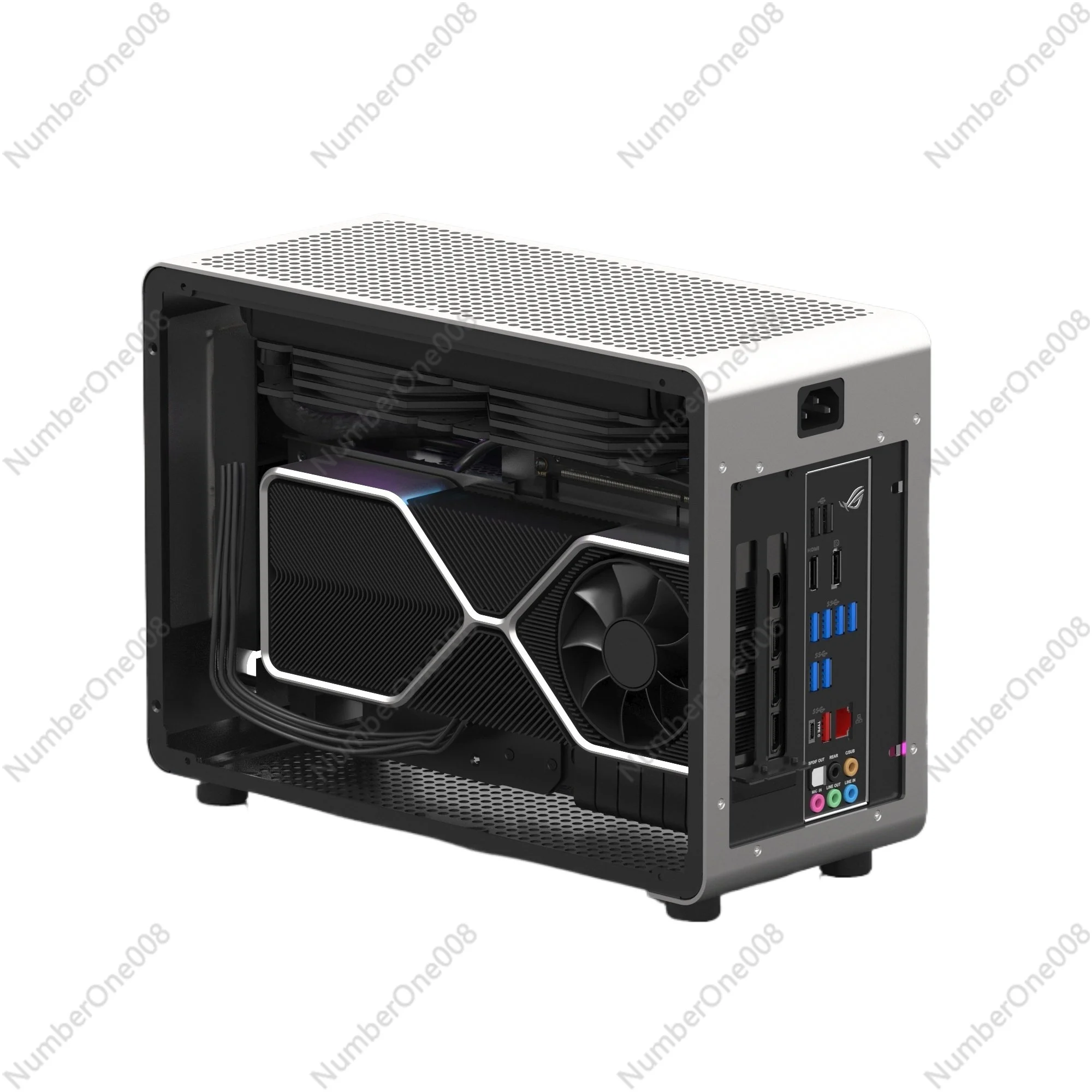 G1-pro ITX Aluminum Computer Case, A4 Structure Supports 240mm Water Cooling, Tempered Glass Side Panel for Mini-ITX Gaming PC