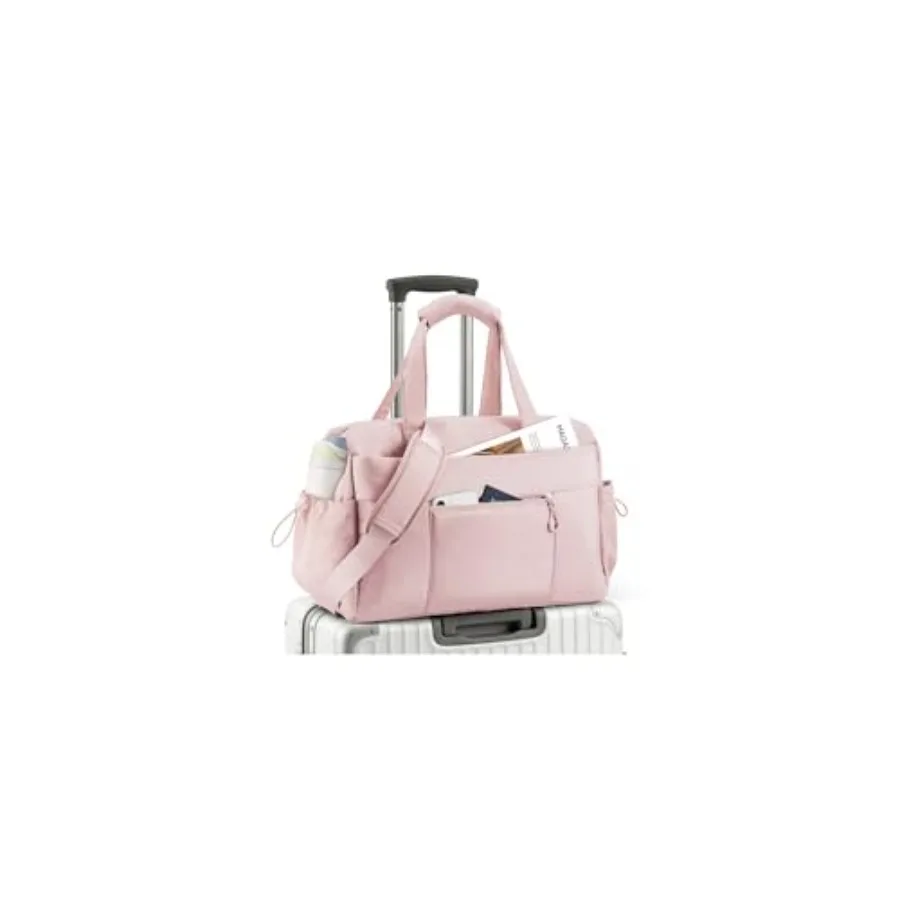 

Weekender Bag for Women, Lightweight Puffer Travel Duffle Carry On Bag with Wet Pocket and 40oz Tumbler Pocket, Airline Approve