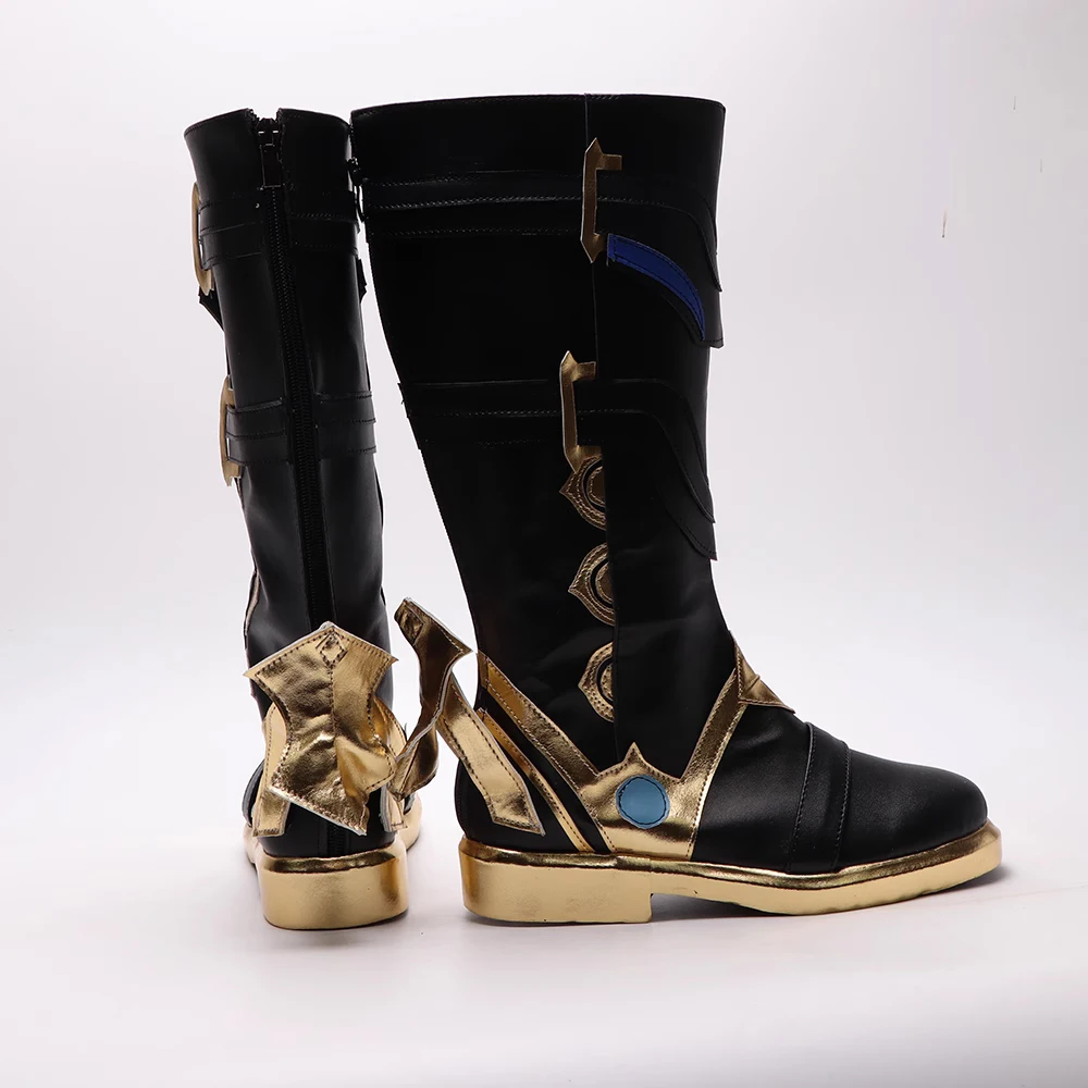 Anime gra wpływ Fatui Harbingers lekarz Dottore buty Cosplay długie buty buty damskie/męskie buty Halloween PU buty charakterowe
