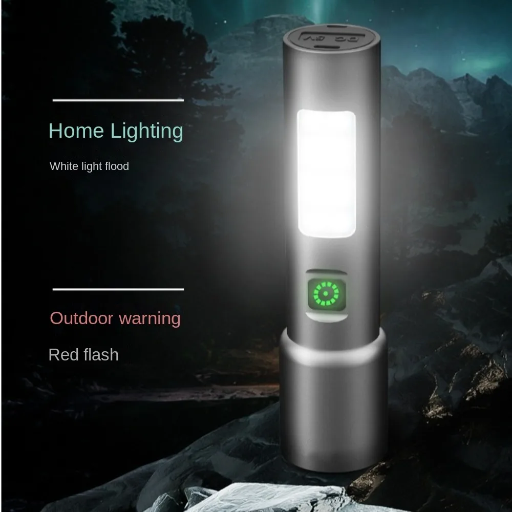 

High Powerful Mini LED Flashlights with 6 Modes USB Rechargeable Telescopic Zoom Lamp Zoomable Red and White Lights
