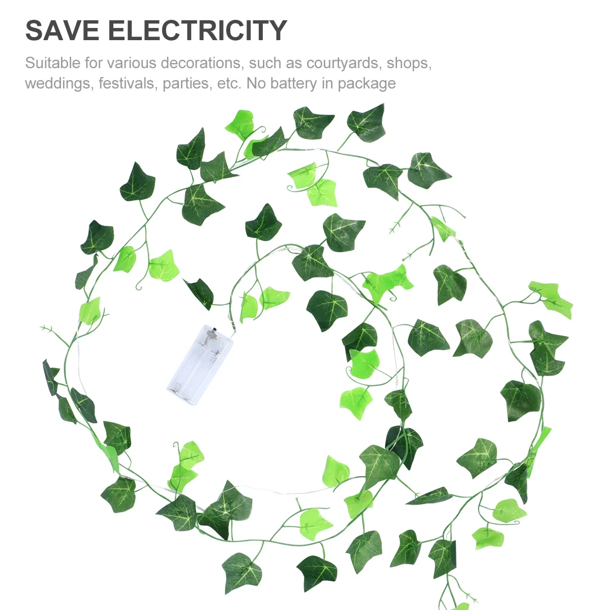 20 قطعة سلسلة ضوء الورقة الخضراء 2 متر Led دافئ لحفل زفاف حديقة الديكور سلاسل ضوء لأضواء ديكور المنزل #3