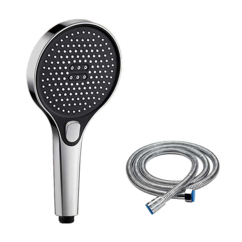 3 Modes Adjustable Shower Head Large Panel  High Pressure Pushbutton Shifter ABS Material Silicone Texture Bathroom Accessories image 6