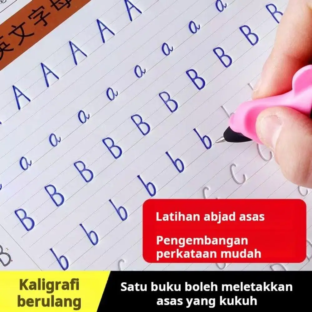 Portable English Groove Copybook for Control Pen Training Book English Letter Calligraphy Book