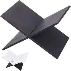 1 Set Black Table Book Stand X-Shaped Book Support Detachable Desktop Book Stand Plywood Bookends Wood Open Magazine Holder