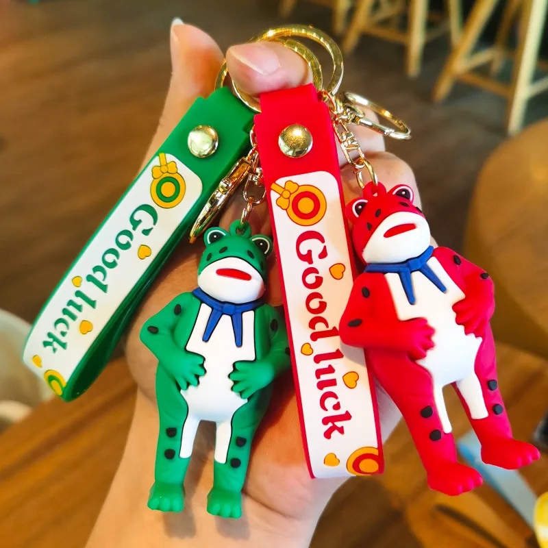 Cartoon Frog Keychain Cute Bag Exquisite Car Kawaii Keychain Pushing Fashion Small Toys Gift Personalized Gifts