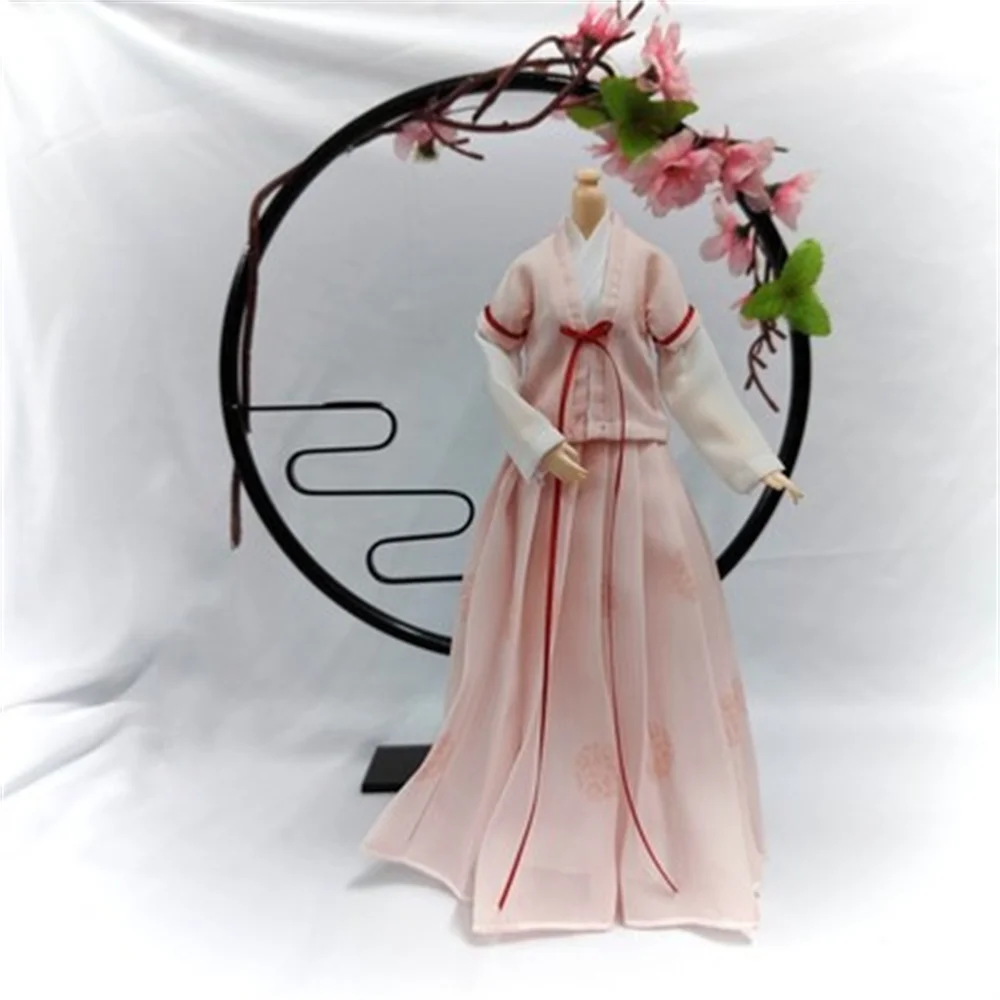 

1/6 Female Chinese Ancient Tradition Hanfu Dress Girl Pink green Shirt for 12inch Elf Figure Model Clothing Amine DOll Toys