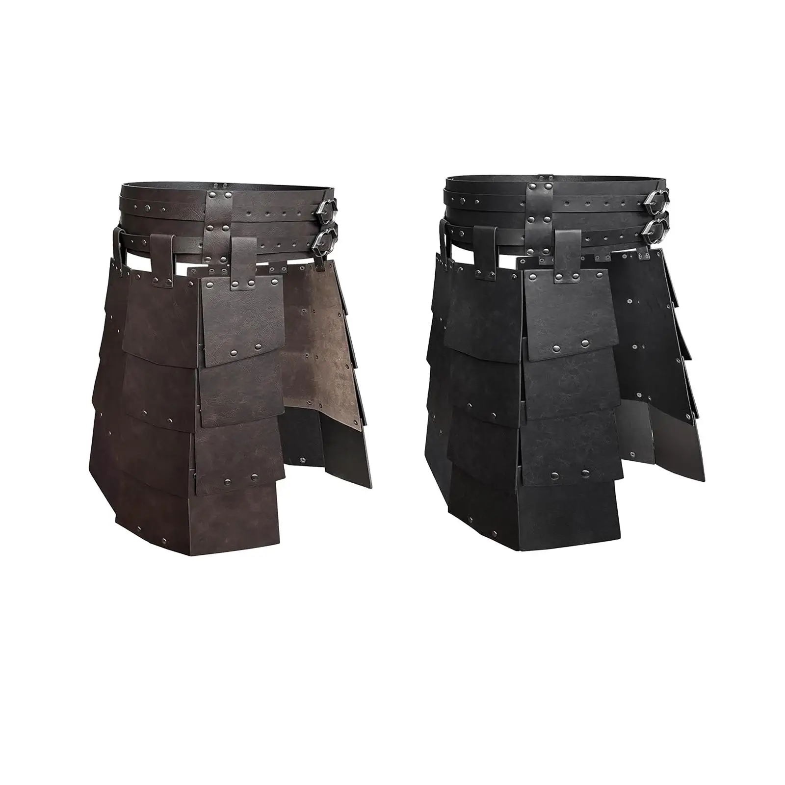 Medieval PU Leather Wide Belt Thigh Armor Cosplay Costume Knight Skirt Armor for Halloween Carnival Comic Con Knight Party