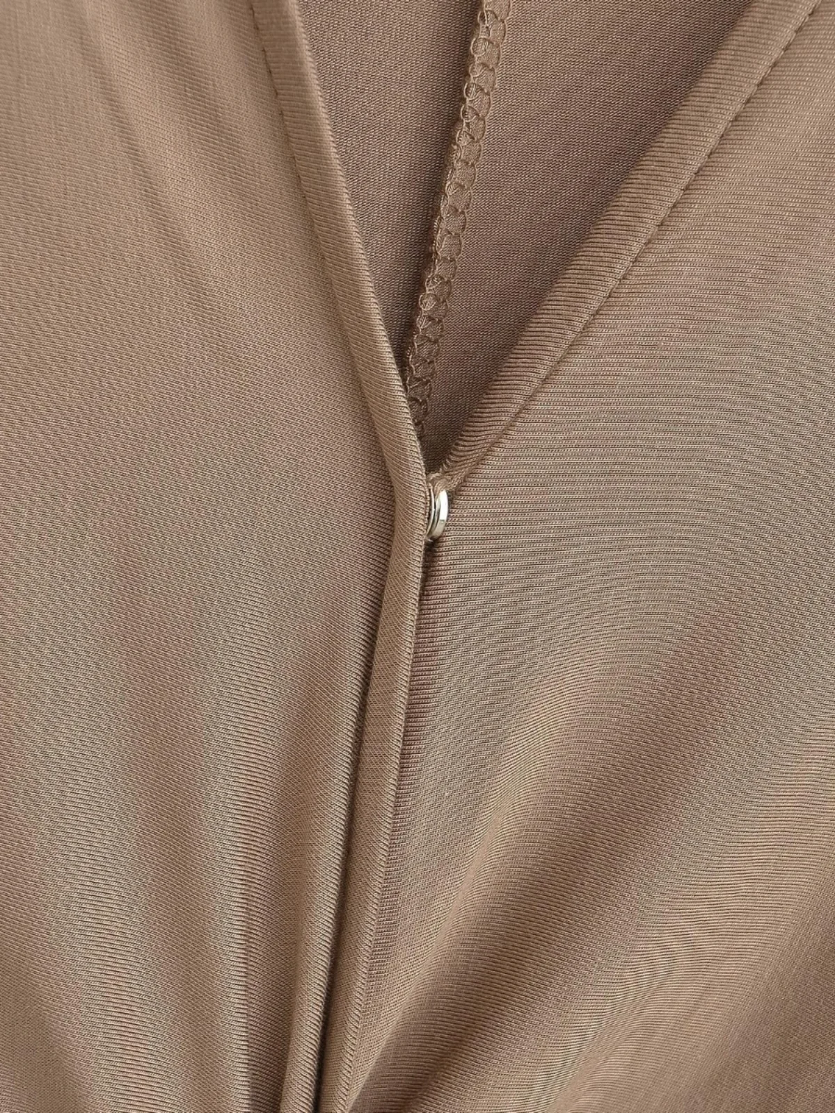 Vestido Midi E Solto com Nó, Sem Mangas, Longo, Design de Cor Pura, Decote em V para a Temporada de Primavera e Outono...