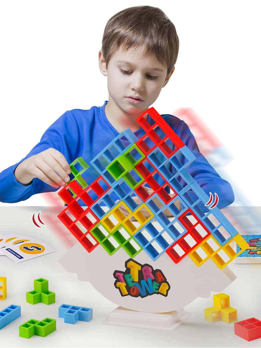 Balance-Stapel-Brettspiele, Bausteine für Erwachsene und Kinder, Turm-Blocksteine, Spielzeug für Familienfeiern, Spiele für Jungen und Mädchen, Puzzle-Spielzeug