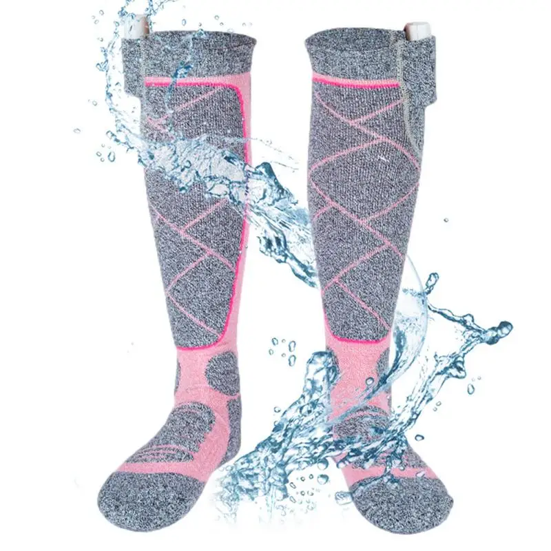 Heated Socks Thick USB Rechargeable Heated Socks 2200mah Unisex Foot Warmer Socks With 3 Levels For Climbing Hiking Hunting