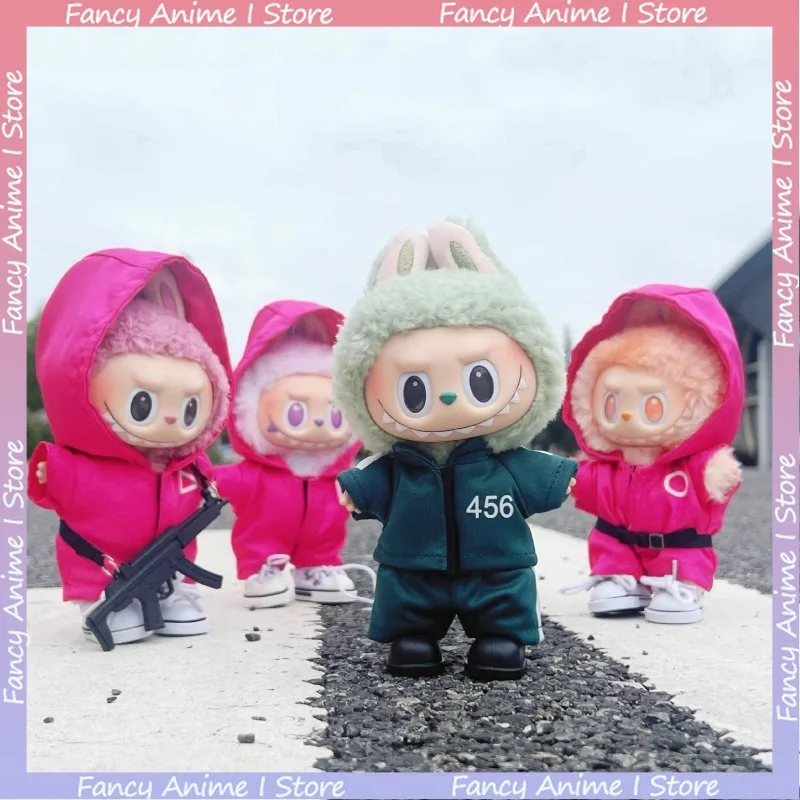 

Модный костюм для косплея по игровой серии для плюшевых кукол Labubu Mini 15-17 см, куртка-костюм для участников, аксессуары для кукол