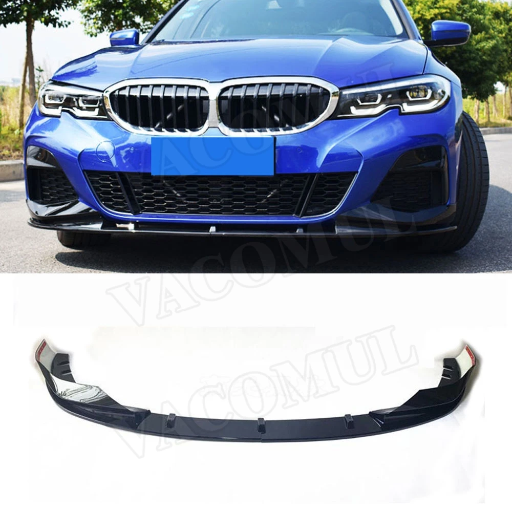 

VACOMUL 2 PCS/Set ABS Black Carbon Look Front Lip Chin Splitters Spoiler For BMW 3 Series G20 2019 2020 3D Bumper Guard