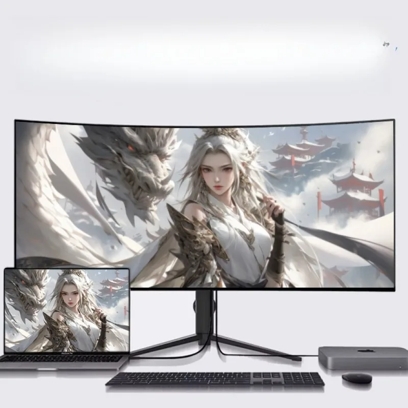 40-Inch 5K monitor 120hz high-brush curved hairtail screen