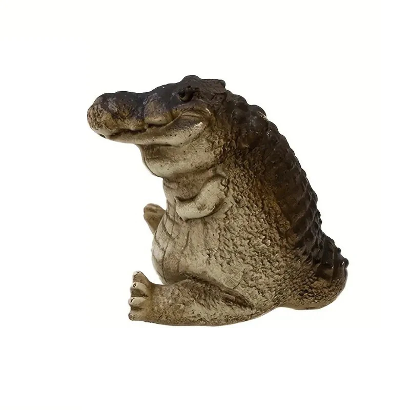 Ornement de statue de bébé alligator, sculpture animale en résine, figurine de crocodile, mini alligator mignon, jardin intérieur