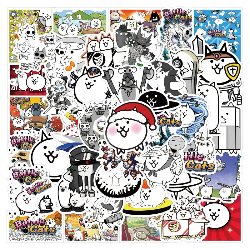 53 Uds juego batalla gatos pegatinas de grafiti calcomanías maleta ordenador portátil decoración de guitarra DIY niños juguete clásico