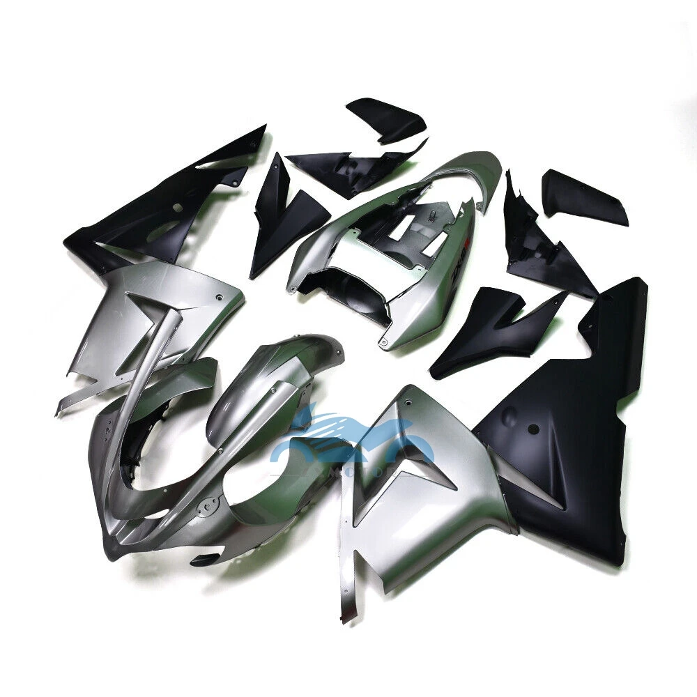 Fit For Kawasaki Ninja ZX10R 2004 2005 Silvery Black High Quality Bodywork Fairing Kit ninja zx10r 04 05