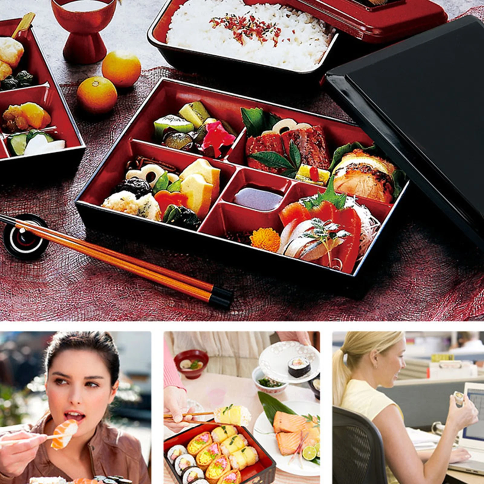 صندوق غداء متنقل متعدد الحجرات ، تخييم ، نزهة ، سفر بالسيارة ، إكسسوارات نزهة #2