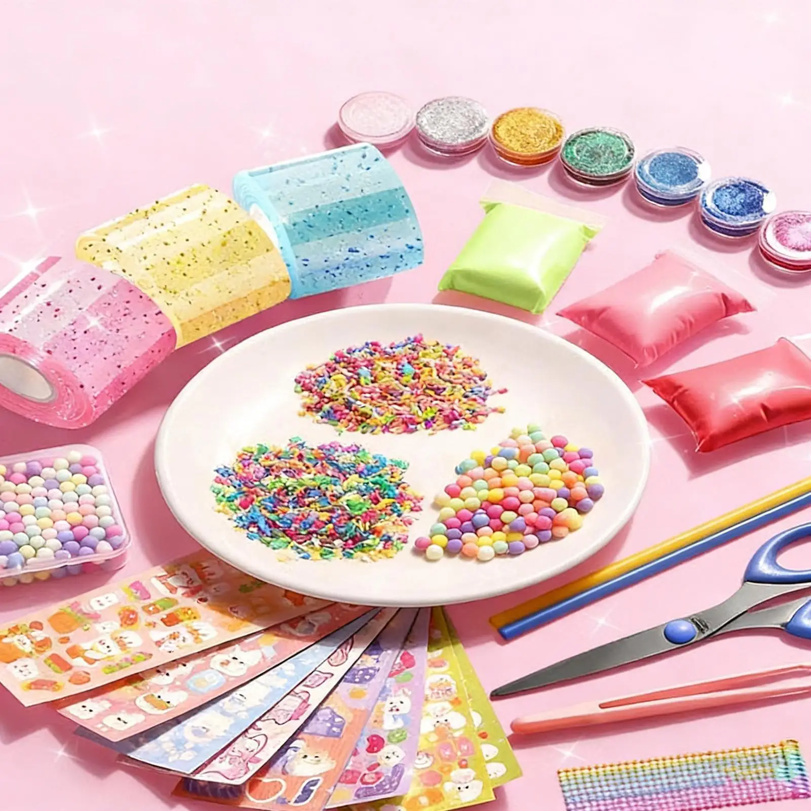Bubble Tape DIY Funny Soft Interactive Relief Kids Squeeze Toys With Glitter For Boys Girls Classroom Home Playroom Bedroom