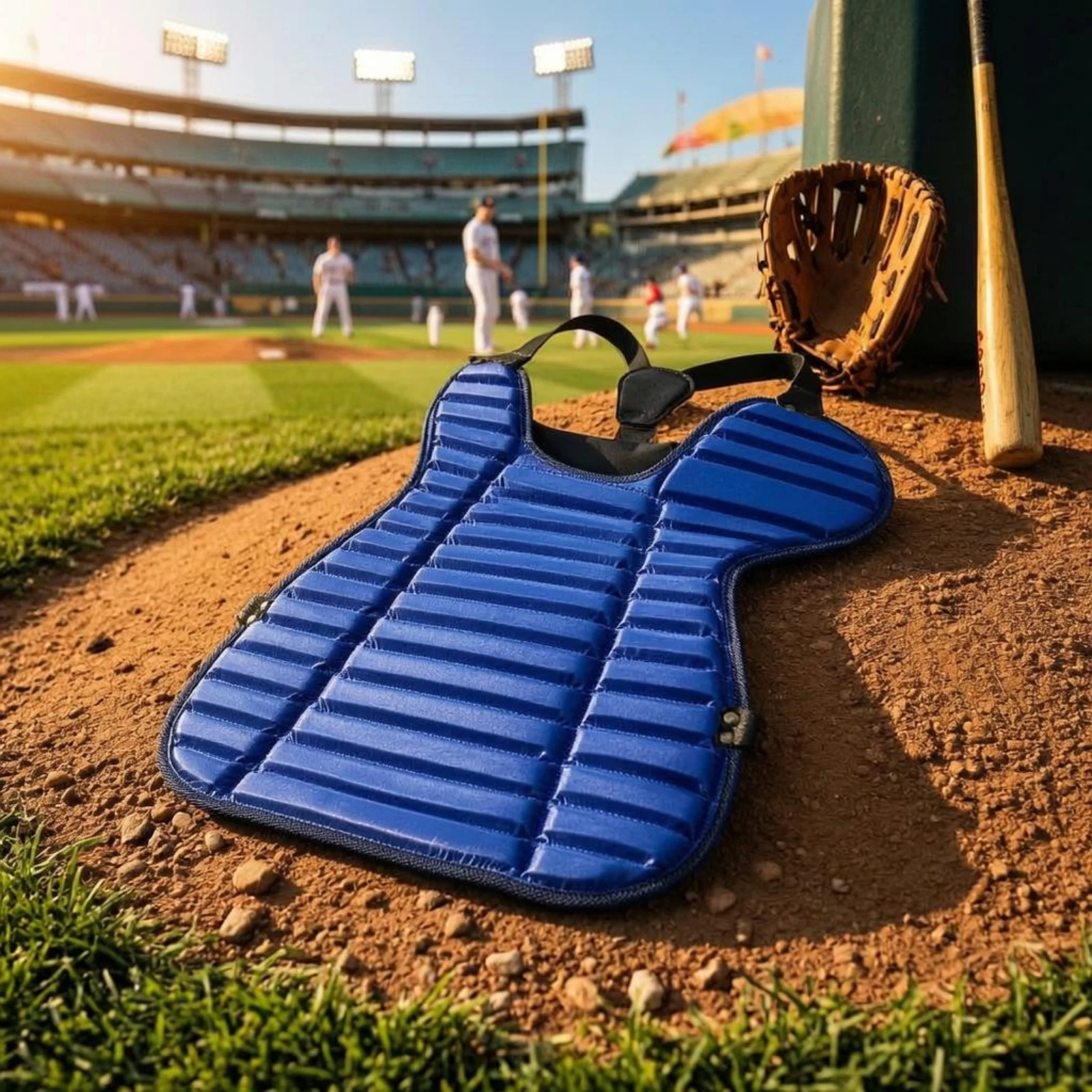 catcher's-face-guard-chest-protector-leg-guards-professional-grade-catcher's-safety-gear-set-adjustable-straps-for-teen