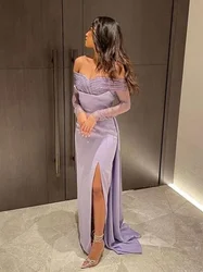 Prom Dresses Exquisite Off the Shoulder A-Line Embroidery Satin Formal Occasion Gown فساتين مناسبة رسمية vestidos prom 2024
