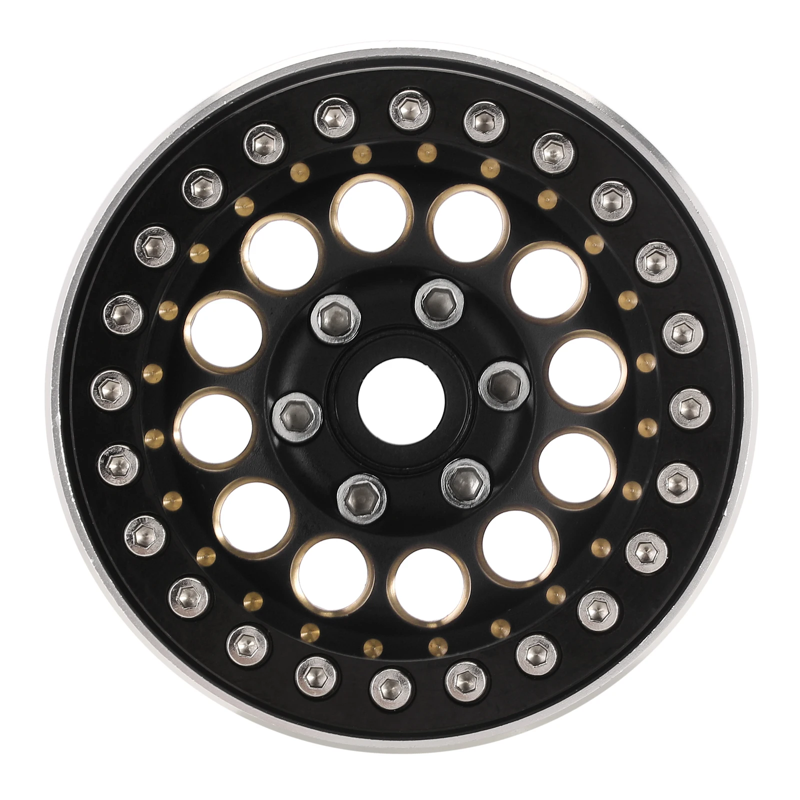 INJORA 153g Super Heavy Brass & Aluminum Deep Dish 1.9" Beadlock Wheel Rim for 1/10 RC Crawler SCX10 TRX4 VS4-10 Gen8 (W1957)