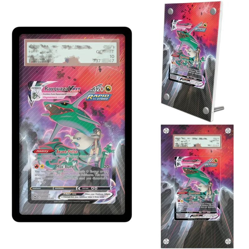

Anime Art Display for Pokemon Lost Origin Rayquaza Game Gifts Expand Art Acrylic Protective Case Keychain Evaluation Level Toys