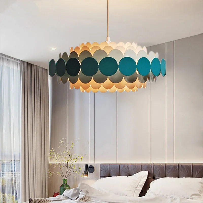 Nordic Postmodern Metal Art Pendant Lights Restaurant Bar Chandeliers Dining Room Bedroom Foyer Hanging Lamps Lighting Fixture