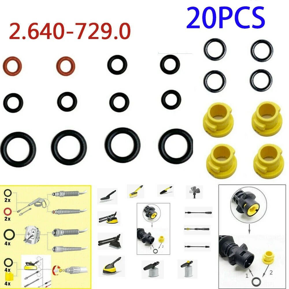 20PCS Pressure Washer Nozzle O Ring Seal Set 2.640-729.0 For Karcher K2 K3 K4 K5 K6 K7