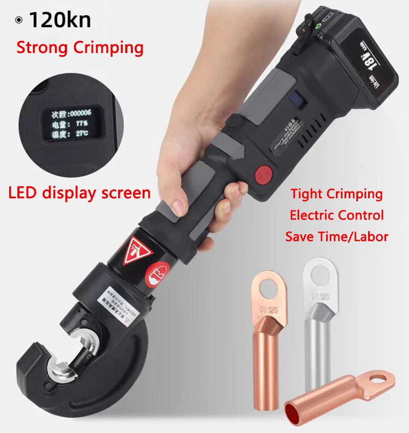 Rechargeable Hydraulic Crimping Pliers ES-400B Copper Aluminum Terminal Crimping machine Small Portable Wire Crimping Pliers