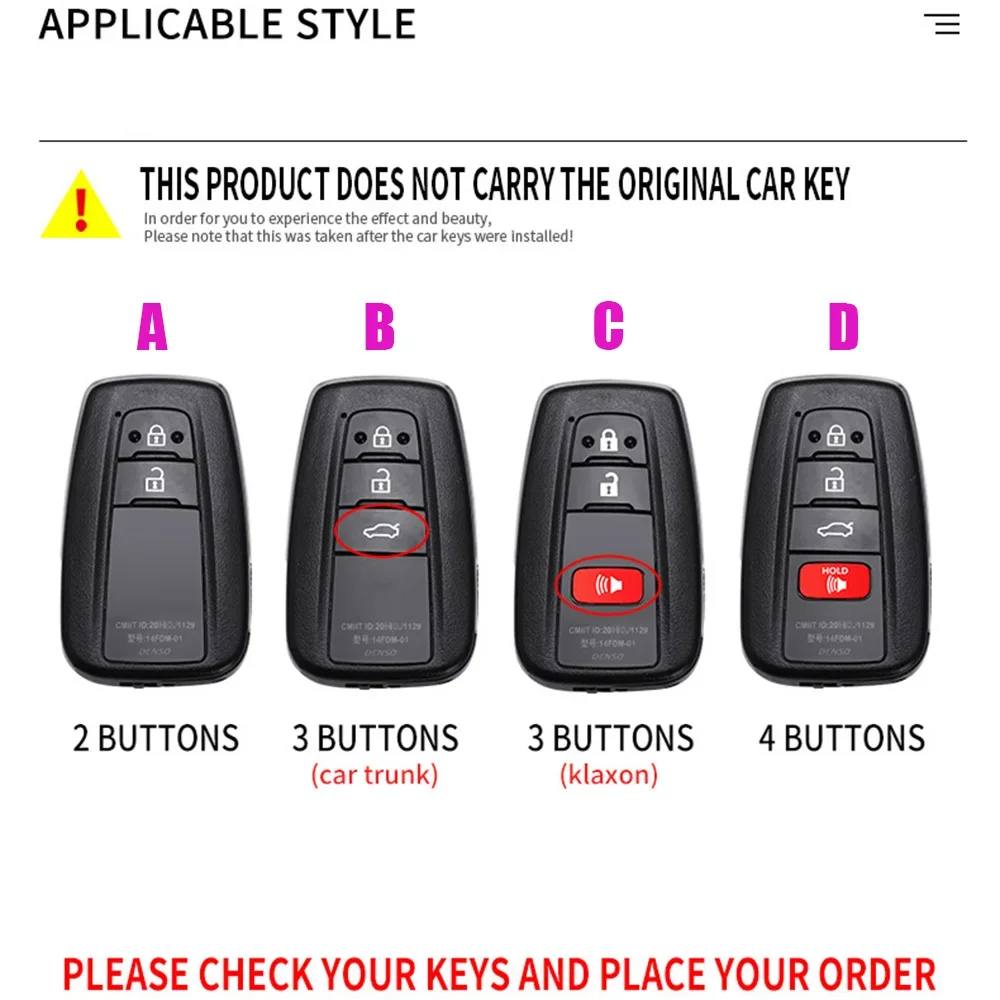 Silicone Car Key Case Cover For Toyota Corolla Prius Camry V70 C-HR RAV4 Hybrid Highlander Altis Land Cruiser Prado 150 Avalon