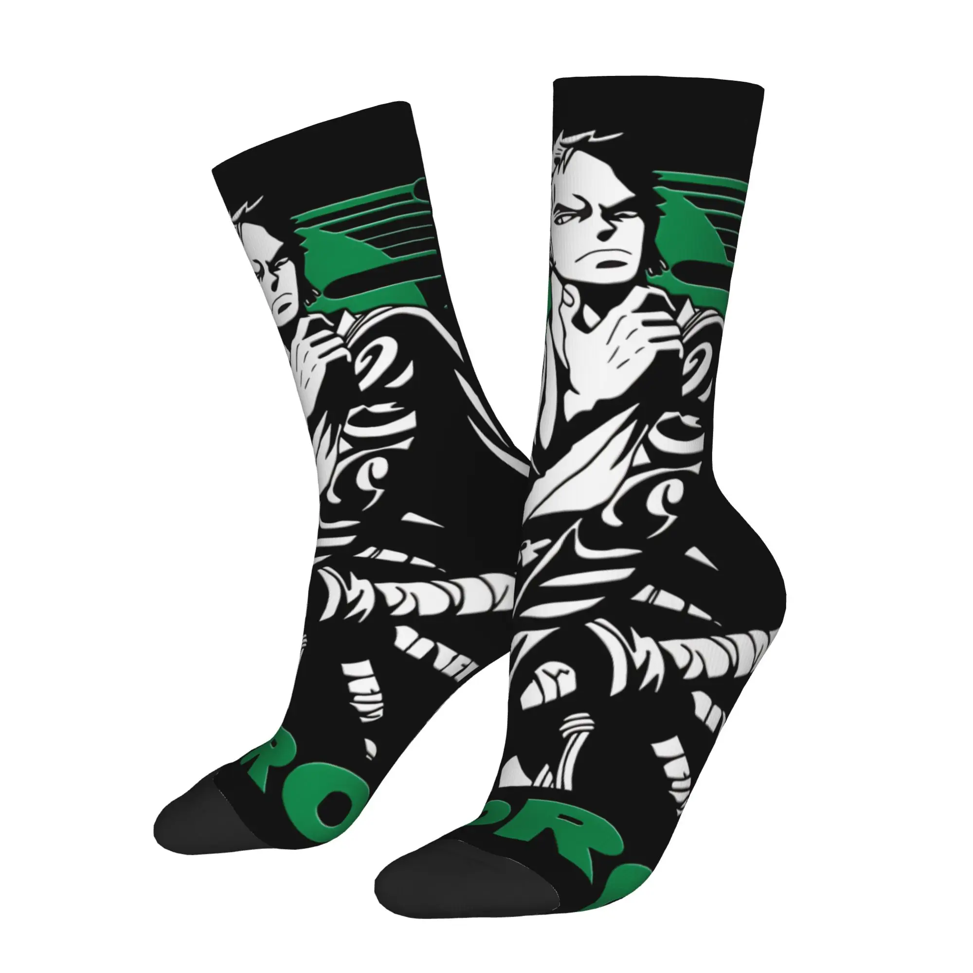 

Running Socks Vintage One Piece Anime Zoro Desgin Crazy Men's compression Socks Unisex Harajuku Pattern Printed Sock