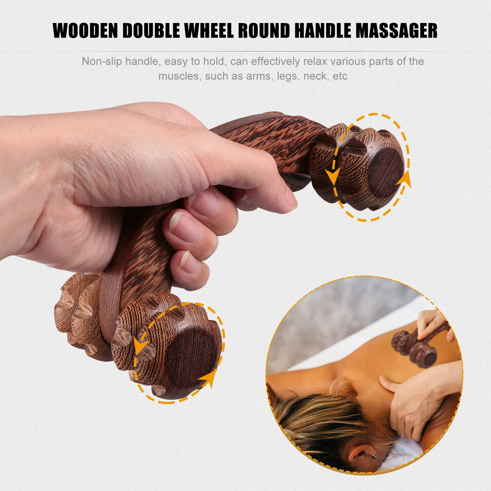 

Деревянный массажный ролик для шеи и плеч, 1 шт., для полного расслабления, деревянный массажный инструмент, ручной ролик для восстановления после занятий йогой