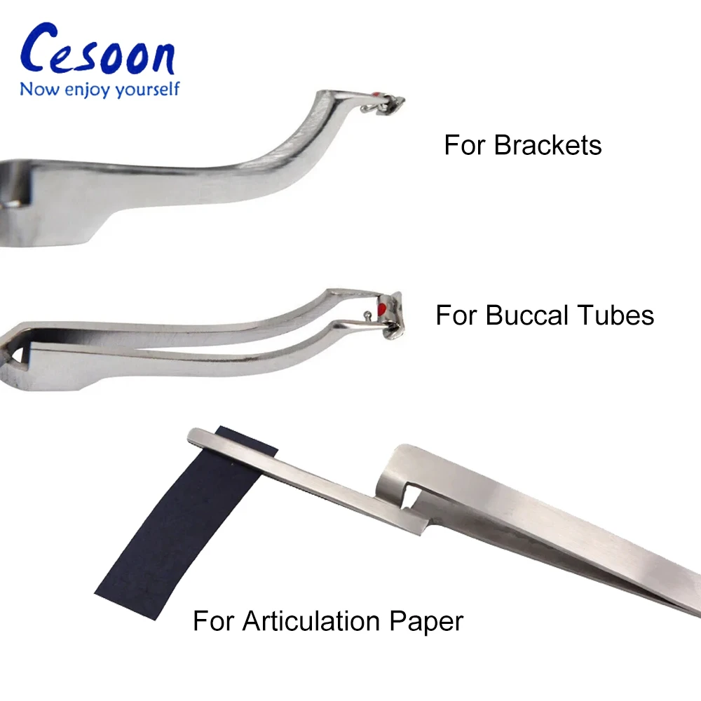 1Pcs Dental Orthodontic Bracket Tweezers Buccal Tube Lingual Buttons Bonding Tweezer Articulating Paper Tweezers Dentist Tools