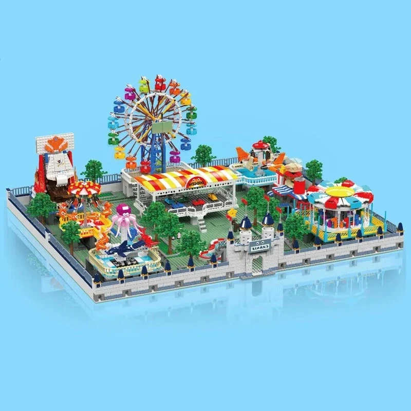 MOC Motor Dreamy Playground Ferris Wheel Building Blocks Set Large Electric Fairground Amusement Park Toys For Children Kid Gift