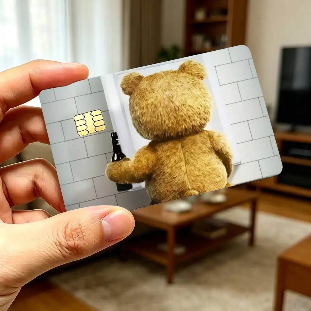 Cute Teddy Bear High‑Def Game Chip Decals Credit Card Tiny Waterproof Vinyl Decor Practical Present