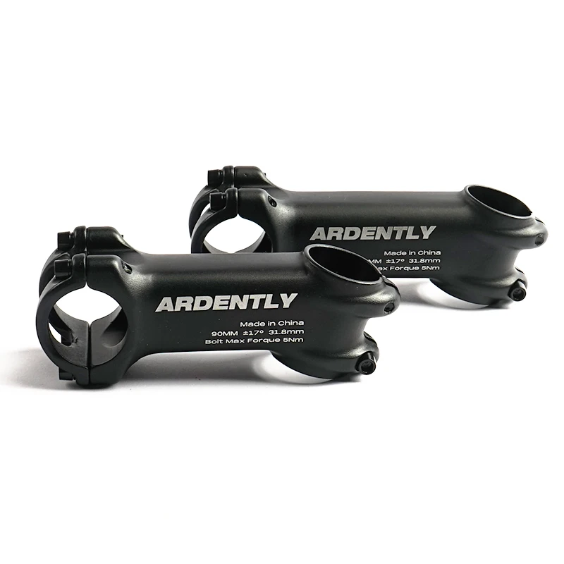 Ardently Bike Stem 17 Degree Riser MTB Road Bicycle Handle Stems 31.8mm 90/110mm 6061 Aluminum Alloy Fixed Gear Cycling Parts