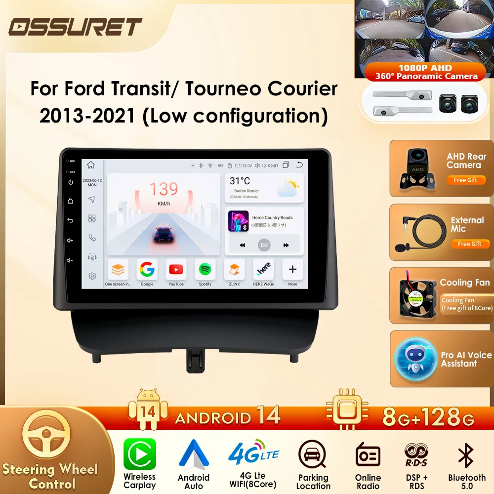 

9" Android Auto Car Stereo CarPlay For Ford Transit/ Tourneo Courier 2013-2021 (Low configuration) Car Intelligent System WiFi