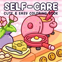 SELF CARE Coloring Book for Adult Featuring Cartoon Bold-easy Pattern for Stress Relief DIY Drawing Book