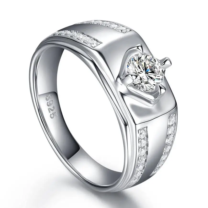 

Unique Design Language 925 Sterling Silver Cz Diamond Ring for Man Engagement Wedding Ring Wholesale