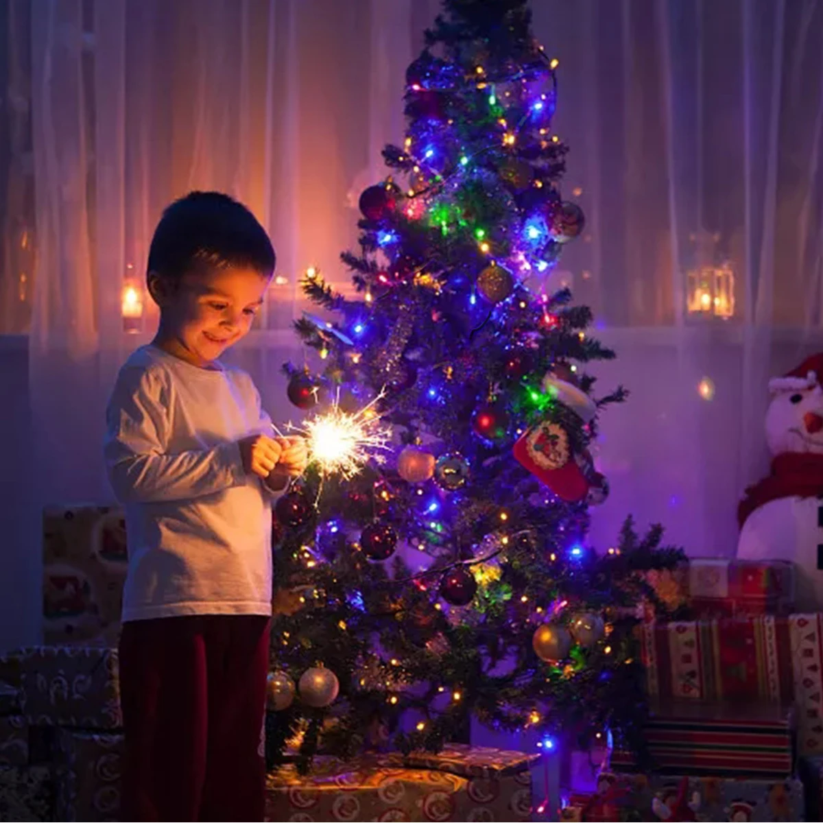 Luci natalizie per decorazioni natalizie per villaggio domestico 2024 Stringa LED 24V 20m 30m Ghirlanda di fata per albero di Natale Paese Cortile Giardino Matrimonio