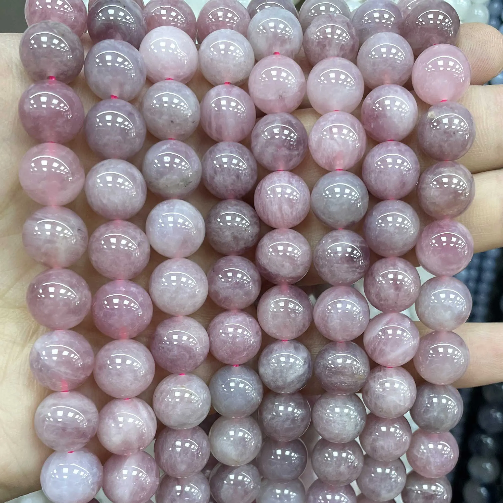 6/8/10MM Natural Stone Purple Rose Quartz Round Gemstone Spacer Beads For Jewelry Making DIY Bracelet Accessories 7.5\'\'inches