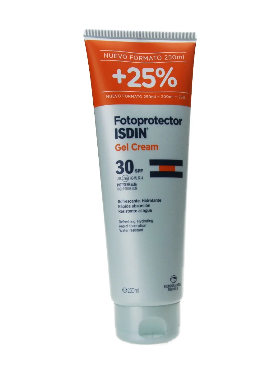 Isdin photoprotector gel cream spf30 250 ml-quick absorption body sunscreen