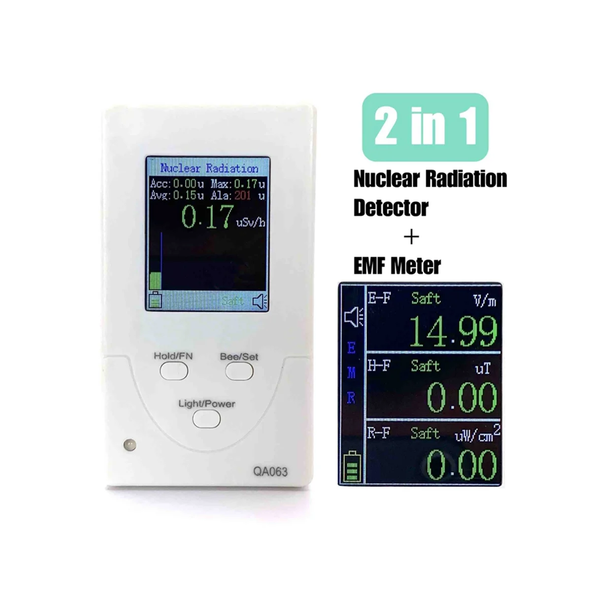 Geiger Counter Dosimeter Nuclear Radiation Detector Hard β γ-Ray X-Ray Iodine 131 Detector 3 Alarm Ways EMF Meter