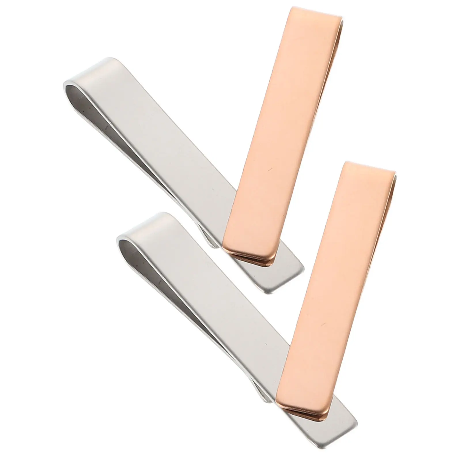 4Pcs Men's Stainless Steel Tie Clips Sleek Minimalist Design Secure Strong Grip Tie Bars for Weddings Business Meetings Formal