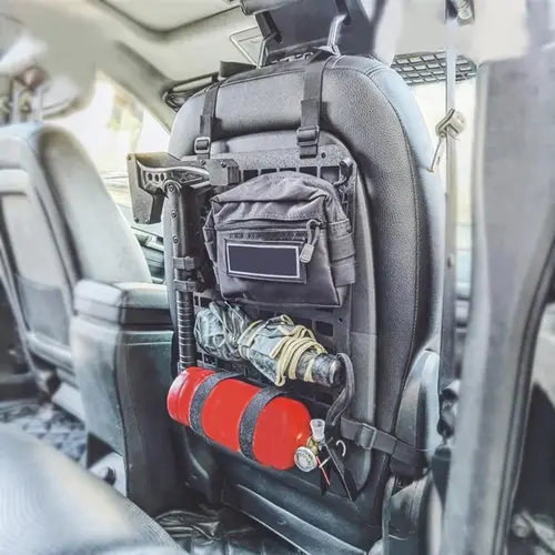 Imagen 2 del producto Panel Molle táctico para respaldo de asiento de coche, organizador de almacenamiento de malla de asiento ajustable multifuncional, placa colgante de almacenamiento de vehículo táctico